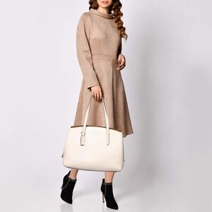 Coach Vanilla Leather Charlie Carryall Satchel Tote Bag